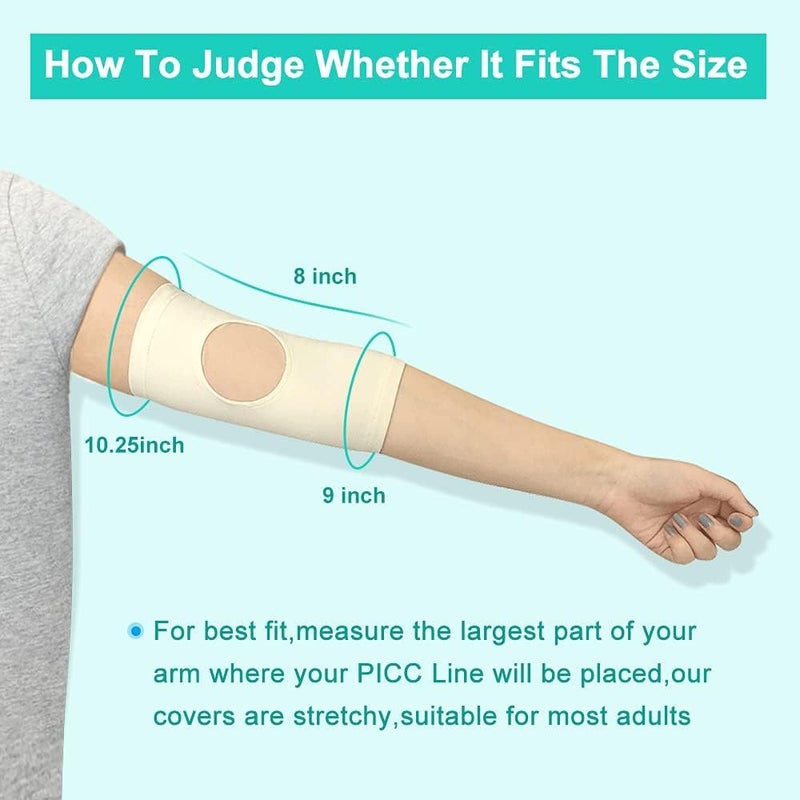 Mistuki Picc Line Covers for Upper Arm Picc Nursing Sleeve Caps with Medical Mesh Cast Protector Breathable and Comfort, Suitable for Women Men Adult Teens Supplies (S) - Image 3